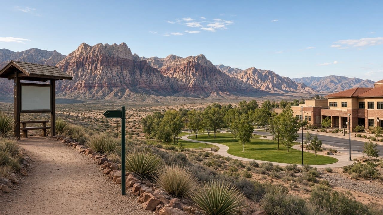 Desert trail and park near Red Rock Canyon used by Summerlin West residents
