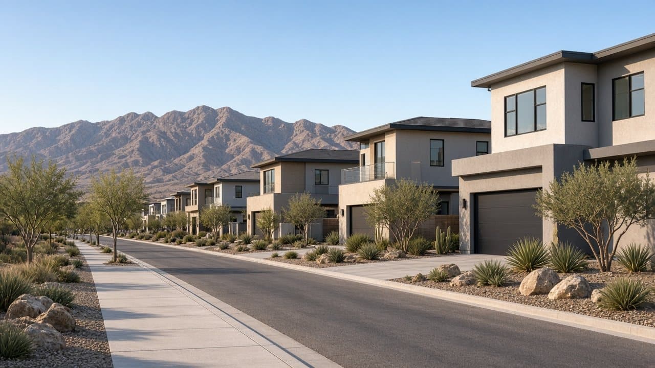 Newer construction luxury homes in a Summerlin West village